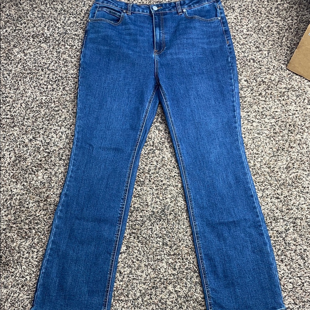 OAT New York Classic Blue Women's Straight Leg Denim Jeans Size 12 | NWOT
